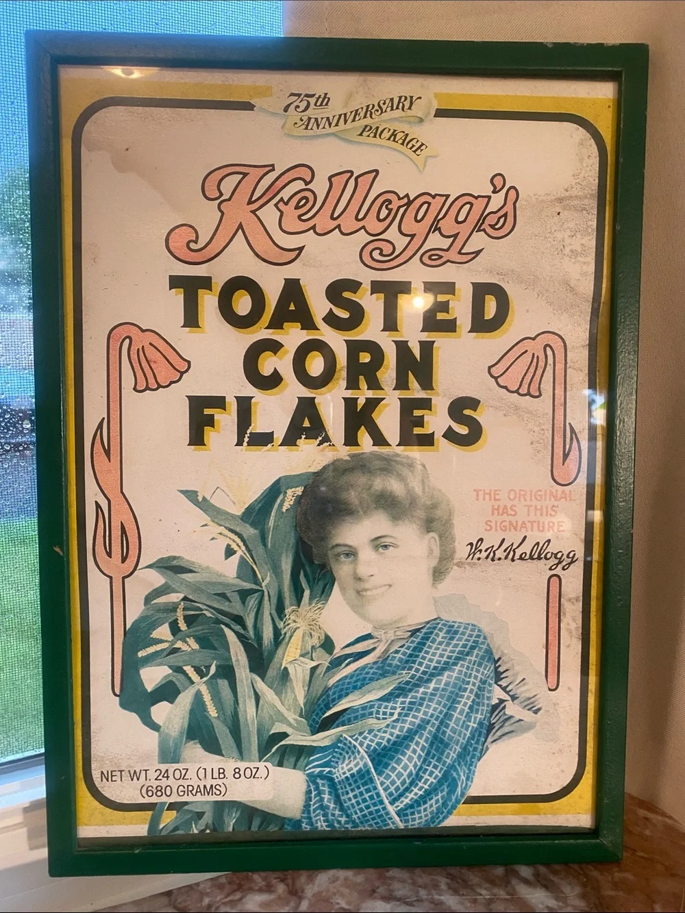 Kellogg's Toasted Corn Flakes Vintage Wall Art - Yellow, Green, Black